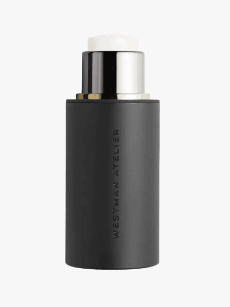 Westman Atelier Lit Up Glassy Gel in branded component on a light gray background
